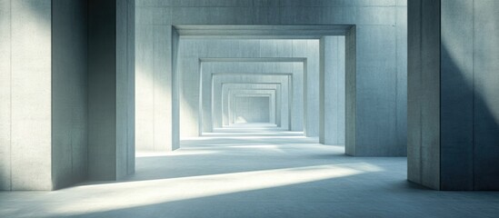 Poster - contemporary minimalist architecture with vast empty space for creative design and text integration