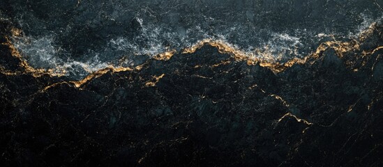 Poster - Elegant High Resolution Natural Black Marble Texture Ideal for Backgrounds and Text Overlay in Modern Designs
