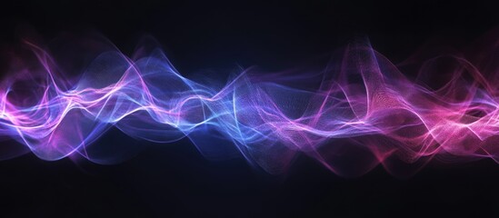 Wall Mural - Harmonic Sound Waves Abstract Energy Lighting Effect with Empty Space for Text Background Design