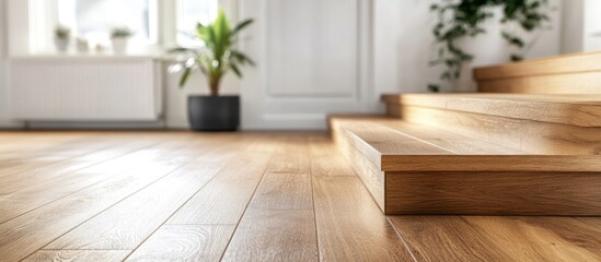 Poster - Hardwood Flooring Installation in Bright Traditional Interior with Expansive Text Space for Design and Advertising Use
