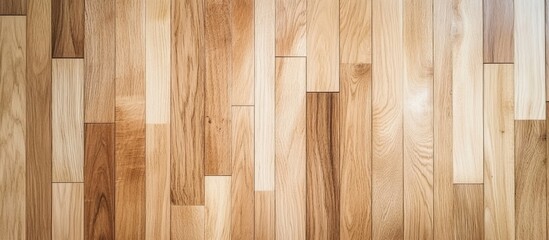 Poster - Wooden Plank Texture of Hardwood Flooring in Top View with Natural Pattern and Empty Space for Design or Text Integration