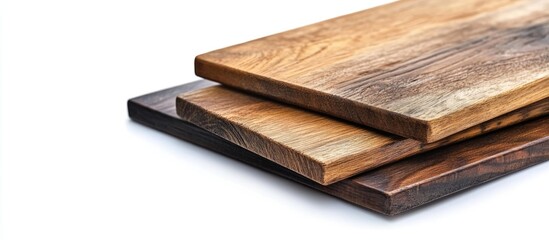 Poster - Hardwood Floor Panels Showcasing Natural Grain Patterns on a White Background with Space for Custom Text or Branding