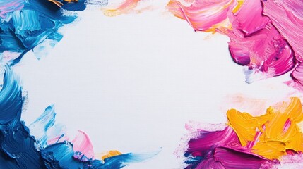 Poster - Vibrant Acrylic Paint Background with Blank Center for Customization or Text Insertion