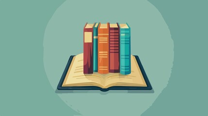 Professional Ebook Mobile App Flat Vector Illustration with Modern Design Elements