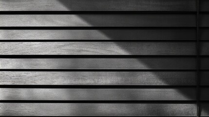 Poster - Horizontal Window Blinds Closed with Soft Light and Shadows Creating Textured Patterns on Surface