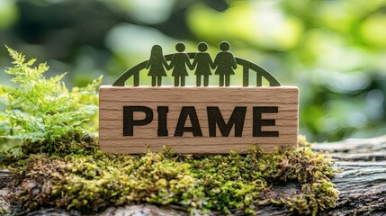 Aufkleber - Conceptual artwork of a bridge connecting progressive and traditional family systems Stock Photo with side copy space