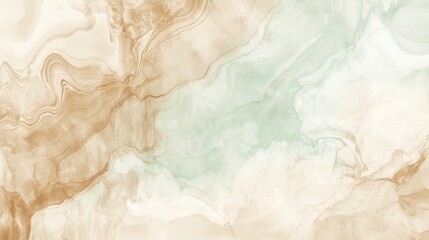 Poster - Layered Paper Marbling Texture Background in Coffee Brown Cream and Soft Mint Tones for Elegant Design and Artistic Projects