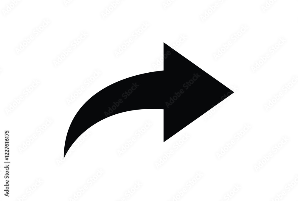 Curved arrow png, black curved arrow icon ioslated on transparent ...