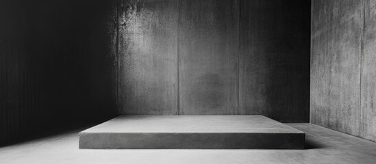Poster - Minimalist Grey Concrete Wall Background Ideal for Text Overlay or Product Display in Modern Design Contexts