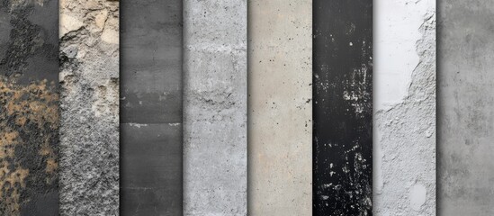 Poster - Grey Cement Wall Texture Set with Varied Designs and Blank Space for Custom Text or Graphics