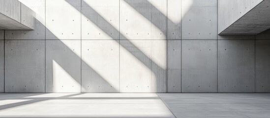 Poster - Concrete Wall Texture with Shadows and Empty Space for Text in Modern Architectural Design Background