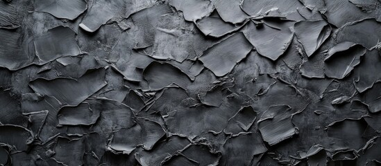 Poster - Coarse Grey Cement Wall Texture with Peeling Paint and Blank Space for Text Overlay