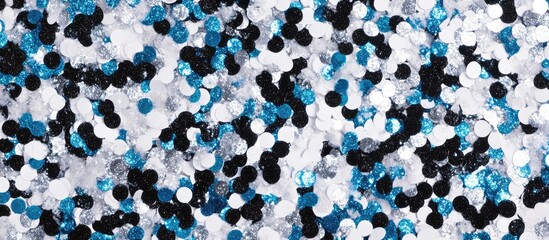 Poster - Minimalist Glitter Shine Background in Black Blue and White Ideal for Party Themes and Text Copyspace Design