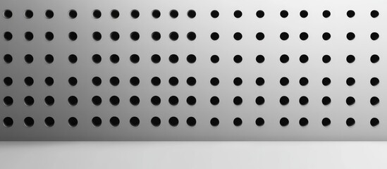 Poster - grey background with black dots pattern template featuring ample copy space for custom text or brand