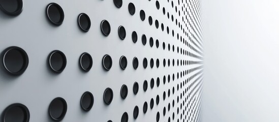 Poster - grey background with black dots pattern template for text placement and design elements
