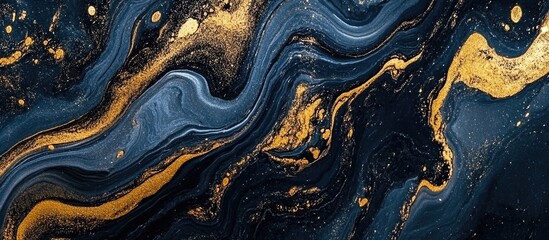 Poster - abstract grey and gold marble artwork featuring swirling patterns and textured details with space fo