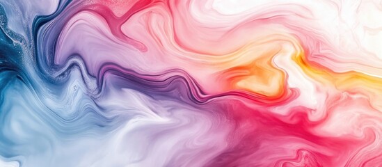 Poster - Abstract fluid gradient background in soft grey and white hues with vibrant pink and orange highlights for creative text placement.