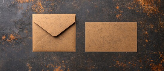 Poster - Greeting card and envelope mockup on textured background showcasing empty space for personalized text and designs