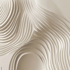Poster - Beautiful textured layers create a serene and modern artistic display in neutral tones. Generative AI