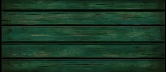Poster - Green Wooden Board Texture with Horizontal Stripes Providing Blank Space for Text or Graphic Overlay in a Rustic Setting
