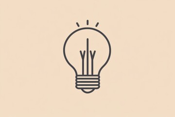 Aufkleber - Bright light bulb design representing illumination and inspiration within a minimalist setting. Generative AI