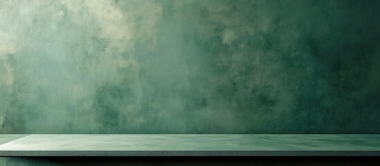 Poster - minimalist green wallpaper interior with empty text space and contemporary design elements