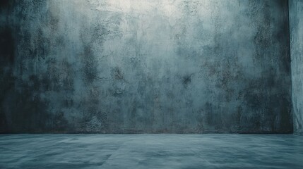 Poster - Blank Gray Concrete Wall for Video Background or Text Overlay in Minimalist Interior Design Setting