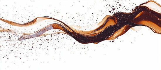 Poster - Elegant abstract lines and curves formed by acrylic or oil paint on a white background providing space for branding and text placement.
