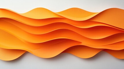 Poster - Geometric orange paper waves creating a dynamic abstract background design for creative projects and visual presentations