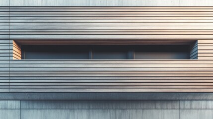 Poster - Modern Facade of a Building Featuring Horizontal Wooden Planks and Sleek Contemporary Design Elements