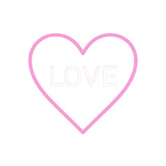 Sticker - Neon Heart Love Sign, Valentine's Day - Minimalism