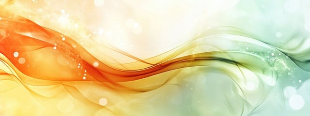 Poster - Dreamy abstract digital artwork with fluid shapes and vibrant colors featuring a softly blurred background and ample space for text placement
