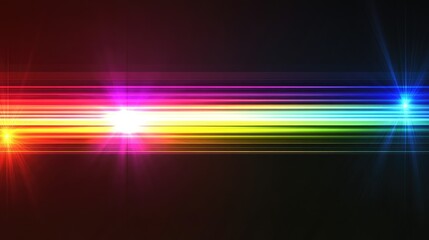 Poster - vibrant horizontal neon stripe background with colorful light effects and room for text overlay