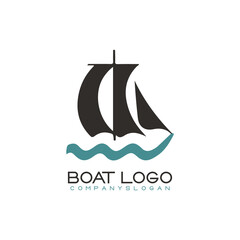  Sailing ship logo vector illustration design
