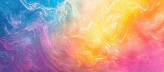 Fototapete - Vibrant Iridescent Holographic Waves in Pastel Colors for Contemporary Digital Design and Abstract Background with Copyspace for Text