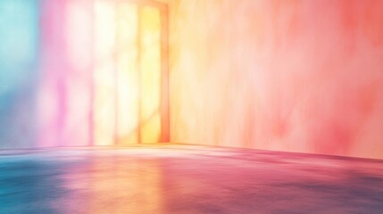  - Soft Pastel Colored Studio Backdrop with Minimalist Design for Photography or Art Display