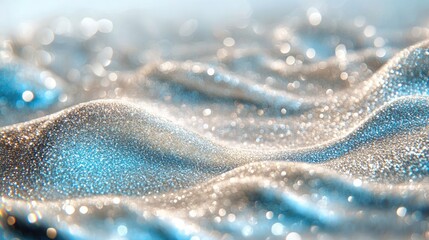 Poster - Wavy glitter texture with shimmering bokeh lights creating a dreamy natural background for creative mockups and design projects