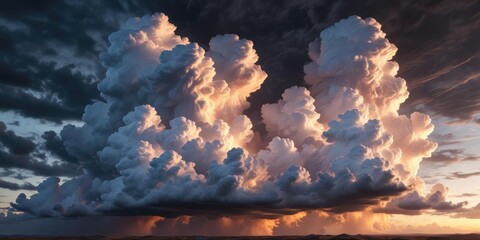 Wall Mural - soft glowing cloud formation in stormy weather, weather conditions, hazy conditions