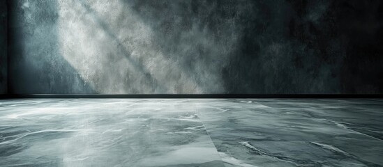 Poster - Empty moody room with polished marble floor and dramatic lighting ideal for text overlay or minimalist design concepts