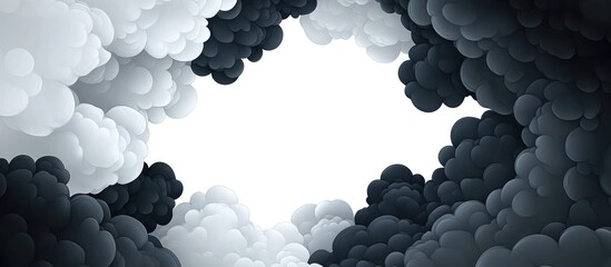 Poster - Dramatic grey sky transitioning to dark clouds with empty space for text symbolizing weather changes and atmospheric mood shifts