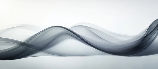Poster - Graceful flow of grey mist and smoke creating a serene backdrop with ample space for text or branding elements.