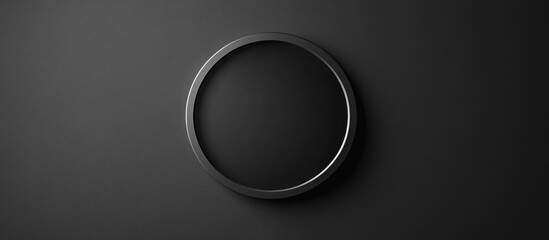 Poster - Monochrome infinity mirror design concept featuring a sleek circular frame on a dark background with ample space for text integration