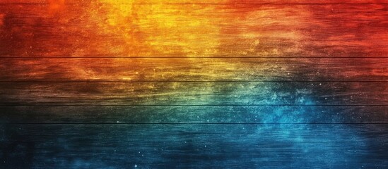 Poster - Vibrant multicolor vintage wooden texture background with grunge effect ideal for creating banners and advertising space for text.