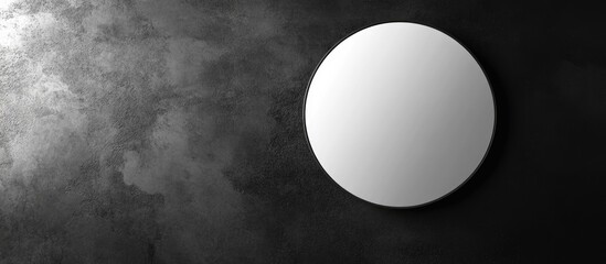 Poster - Modern monochrome infinity mirror design with minimalist aesthetics and ample blank space for customizable text or branding.