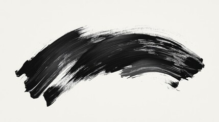 Poster - Elegant Black Brush Stroke Artwork for Watermark and Logo Design with Cyclical Flow and Artistic Flair