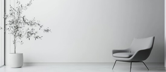 Poster - Contemporary office interior featuring minimalist design and ample blank space ideal for text or branding elements