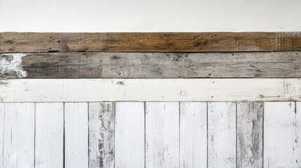 Poster - rustic aged wood and white textured planks against a clean studio backdrop creating an ideal space f