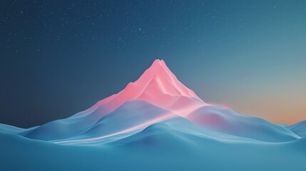 Aufkleber - Surreal Mountain Landscape with Radiant Glowing Light and Flowing Energy in a Dreamlike Atmosphere