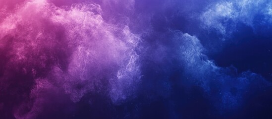 Poster - Dark atmospheric clouds in shades of purple and blue with a mystical ambiance perfect for background or text overlay.