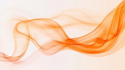 Fototapete - Dynamic Orange Smoke Wave on Soft Background Symbolizing Technology and Innovation with Abstract Fluid Motion Elements